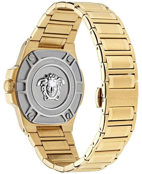 Versace Men's Swiss Greca Reaction Diamond Accent Gold Ion 